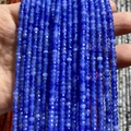 Cuentas redondas planas de apatita azul facetada 2x3mm para hacer joyería - 2x3mm 185 Cuentas/Tira 5g / Piedra Azul Teñida