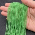 Faceted light green cat eye stone beads 2mm-3mm for jewelry making on palm - Emerald Green (No.11)