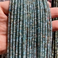 Cuentas facetadas de apatita azul verdoso 2-3mm en hilos para creación de joyas - 2x3mm 185 Cuentas/Tira 5g / Apatito