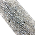 Faceted natural labradorite gemstone beads with blue iridescence for jewelry making - Flash Stone (Labradorite)