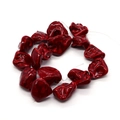 Deep red irregular natural freshwater shell beads for DIY jewelry necklace making - 15-25mm (Approx. 95g/String) / Deep Red (No. 15)