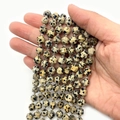 Faceted Dalmatian Jasper natural stone beads for DIY jewelry making and necklaces - Dalmatian Jasper