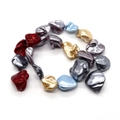 Irregular baroque mixed color shell beads in red blue and gold for DIY jewelry - Multicolor Mix (No. 2)