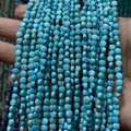 Perles en turquoise bleu ciel à facettes polies pour création de bijoux DIY et artisanat - 4mm 93pcs/Brin 7g / Turquoise Bleu Clair