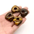 Tigerauge Herz Anhänger 30mm Naturstein Zubehör für DIY Schmuckherstellung 4 Stück - 30mm / Tigerauge