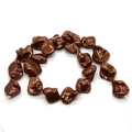 Deep bronze irregular tooth-shaped shell beads with metallic luster for DIY jewelry - Bronze (3)