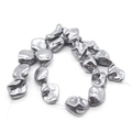 Irregular silver-tone baroque style shell beads for DIY jewelry making necklaces - Silver (Size 4)