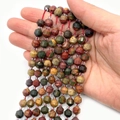 Faceted natural dragon blood stone beads 8mm strands with transparent spacers for DIY - Dragon Blood Stone