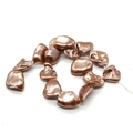 Irregular bronze-toned freshwater shell beads with metallic pearl luster for DIY jewelry - 15-25mm (Approx. 95g/String) / Brown Tan (No.5)