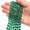 Faceted green natural stone beads in bicone shape for DIY jewelry making - Green Aventurine