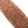 Faceted natural sunstone beads in peach orange for DIY jewelry necklace making - Dark Strawberry Quartz
