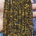 Tiras de cuentas de piedra ojo de tigre natural facetada para bisutería - 2x3mm 185 Cuentas/Tira 5g / Ojo de tigre