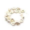 Strand of irregular baroque shell beads in cream white for DIY jewelry making - 15-25mm (Approx. 95g/String) / Cream White (No. 9)