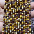 Cuentas de piedra natural tallada de 2x3mm en tonos amarillo y marrón para joyería - 2x3mm 185 Cuentas/Tira 5g / Jaspe Amarillo