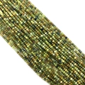 Faceted African Pine natural stone beads in green hues for jewelry making - Taiwan Jade