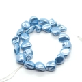 Irregular light blue freshwater shell beads with metallic luster for DIY necklace making - 15-25mm (Approx. 95g/String) / Light Blue (No. 10)