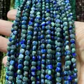Perles facettées en malachite et pierre de phénix pour accessoires de collier DIY - 4mm 93pcs/Brin 7g / Lapis-lazuli Teint