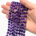 Faceted purple natural stone beads 8mm 10mm with multi-surface cutting for DIY jewelry - Purple Crystal