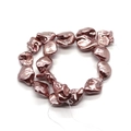 Irregular baroque freshwater shell beads in rose gold metallic finish for DIY jewelry - 15-25mm (Approx. 95g/String) / Rose Gold (14)