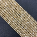 Natural champagne shell beads with faceted rondelle cut for DIY jewelry making - Yellow Shell