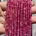 Cuentas de granate rosa oscuro facetadas de 2-3mm para joyería de lujo y collares DIY - 2x3mm 185 Cuentas/Tira 5g / Calcedonia Rosa