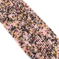 Faceted natural stone beads in mixed pink tones for DIY jewelry making and necklaces - Colorful