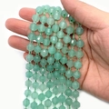 Faceted light green aventurine quartz beads 8mm to 10mm for DIY jewelry making - Light Green Stone