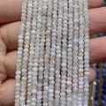 Cuentas facetadas de piedra lunar de 2x3mm con brillo natural para creación de joyería - 2x3mm 185 Cuentas/Tira 5g / Labradorita Blanca