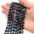 Faceted black striped agate beads in 8-10mm size for DIY jewelry making - Black Agate
