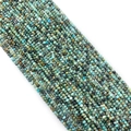Faceted African Turquoise round flat beads in green-blue tones for DIY jewelry making - African Pine Stone