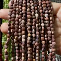 Perles en pierre naturelle facettée 4mm rouge brun pour création de bijoux DIY - 4mm 93pcs/Brin 7g / N° 40