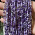 Rangs de perles rondes en améthyste naturelle facettée avec dégradé de violet - 4mm 93pcs/Brin 7g / Améthyste
