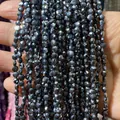 Perles facettées en pierre gris foncé métallisé 4mm pour création de bijoux DIY - 4mm 93pcs/Brin 7g / Hématite