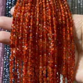 Perles de cornaline facettées rouge-orange pour la création de bijoux DIY et artisanat - 4mm 93pcs/Brin 7g / Agate rouge