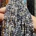 Perles disques facettées en pierre naturelle avec motifs marbrés gris pour bijoux DIY - 4mm 93pcs/Brin 7g / Pierre Zèbre