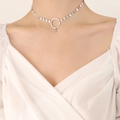 Collana girocollo argento con anello grande e ciondolo a stella in stile minimalista - 32+5cm / Collana Lustrini Colore Acciaio