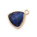 Faceted Lapis Lazuli triangle pendant with gold-plated bezel and deep blue natural stone - Triangle / Lapis Blue