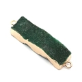 Green crystal cluster rectangular bar pendant connector with gold plating and double rings - Rectangular Double Hole Pendant / No.1 (Green)