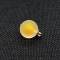 Matte yellow acrylic round sphere pendant 16mm with gold metal ring for DIY keychains - 16mm / Gold