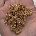 DIY jewelry chain featuring pink faceted natural stone beads and gold plated metal wire - 3x6mm, 10m/piece / Pink (No. 3)