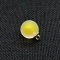 Matte yellow acrylic 16mm round sphere charm with a golden ring attachment - 16mm / Bright Yellow