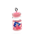 Ciondolo bottiglia in resina rosa con paillettes a stella e decoro nuvola azzurra - 10x24mm / N. 9 (Serie Nuvola Rosa)