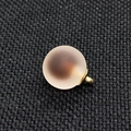 Matte acrylic round bead pendant in light coffee with a secure golden metal loop - 16mm / Chestnut