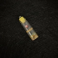 Pink dried flower glass bottle pendant with gold sequins and yellow cap variant - Yellow Cap Gold Sequin Style / Yellow (No. 1)