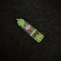 Pink dried flower glass bottle pendant with green resin glitter and rubber stopper - Light Green (No. 5)