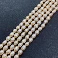 Rice-shaped natural freshwater pearls in soft pink hue for DIY jewelry making accessories - 3-4mm / Yellow