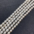 Strand of AA-grade natural white freshwater rice pearls for DIY jewelry making - 3-4mm / White