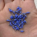 Silver rice chain with purple oval beads for DIY bracelet and necklace making - 10m/Roll / Bright Blue (No.1)