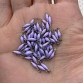 Silver stainless steel chain with lavender enamel beads for DIY jewelry making - 10m/Roll / Purple