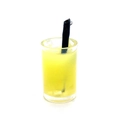 Mini ciondolo a forma di tazza di succo di limone in resina con cannuccia per DIY - 11x18mm / Giallo